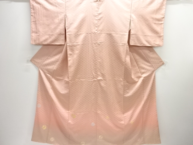 花丸文様織出しお召し付け下げ着物